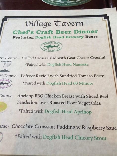 village tavern geneseo menu